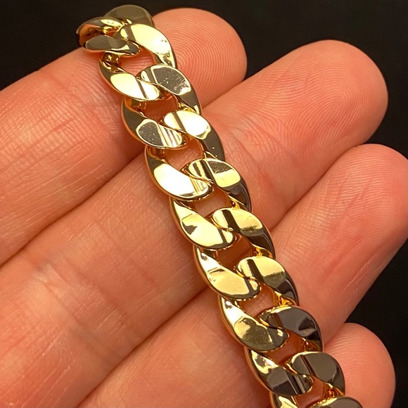 Gold Chain 14k stamped 24in 10mm Cuban Curb Style - Picture 3 of 5